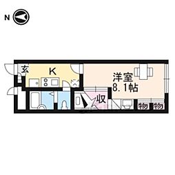 JR北陸本線 長浜駅 バス20分 平方東下車 徒歩8分の賃貸アパート 2階1Kの間取り