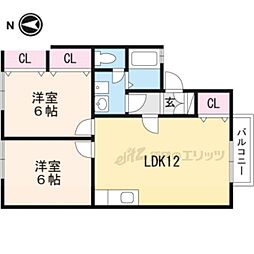 サンシャイン翼 2階2LDKの間取り