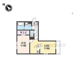 近江鉄道近江本線 水口石橋駅 徒歩4分の賃貸アパート 1階1LDKの間取り