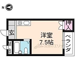 ローズコーポ瀬田2 ワンルームの間取図画像