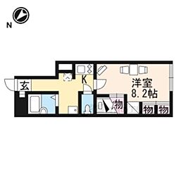 レオパレスＡｏｉ 1階1Kの間取り