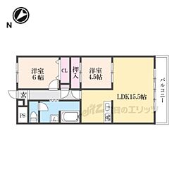 サンワード 5階2LDKの間取り