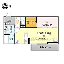 D-ROOM山上 102 1階1LDKの間取り
