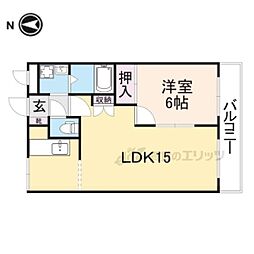 JR北陸本線 坂田駅 徒歩9分の賃貸アパート 2階1LDKの間取り