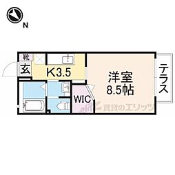 JR東海道・山陽本線 南彦根駅 徒歩21分の賃貸アパート 1階1Kの間取り