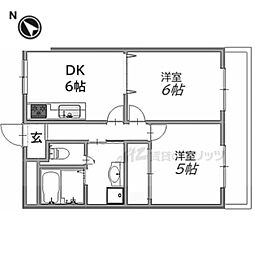 JR東海道・山陽本線 瀬田駅 徒歩10分の賃貸マンション 3階2DKの間取り