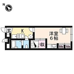 近江鉄道八日市線 八日市駅 徒歩36分の賃貸アパート 1階1Kの間取り