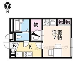 レオパレスＫ＆ＫII 2階1Kの間取り