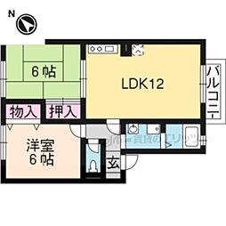 リアルコンフォ−ト 1階2LDKの間取り