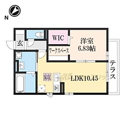JR東海道・山陽本線 河瀬駅 徒歩13分の賃貸アパート 1階1LDKの間取り