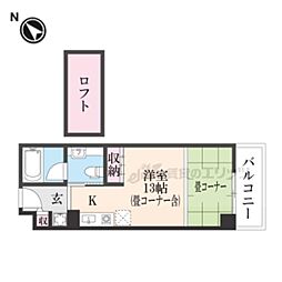 JR湖西線 おごと温泉駅 徒歩3分の賃貸マンション 3階ワンルームの間取り