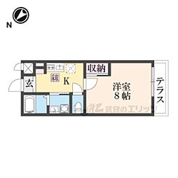 近江鉄道近江本線 高宮駅 徒歩17分の賃貸アパート 1階1Kの間取り