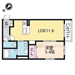 ハートフル・プリムラ 2階1LDKの間取り