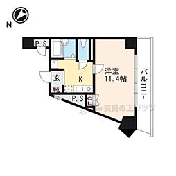 JR東海道・山陽本線 南草津駅 バス15分 クレスト草津下車 徒歩1分の賃貸マンション 8階1Kの間取り