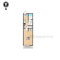 めぞん吉身 2階1Kの間取り