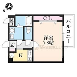 JR東海道・山陽本線 南彦根駅 徒歩25分の賃貸マンション 2階1Kの間取り