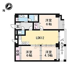 ステージハウス万石 5階3LDKの間取り