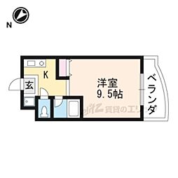 カルテットコボリC棟 1Kの間取図画像