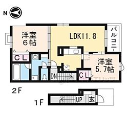 シャン・ノール20 2LDKの間取図画像