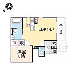 ベル・フェリシア 1LDKの間取図画像