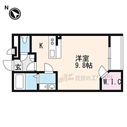 レオネクスト水口古城ヶ丘 ワンルームの間取図画像