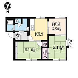 ビューアングル 3DKの間取図画像