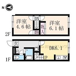 レオパレスレイクウエスト 2DKの間取図画像