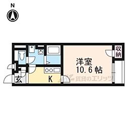 レオネクスト阿星 1Kの間取図画像