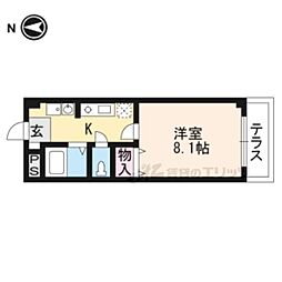 ソレイユ 1Kの間取図画像