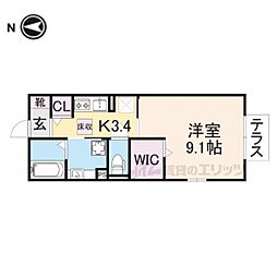 プラネハイツ 1Kの間取図画像