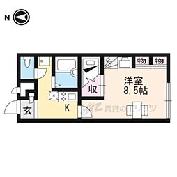 レオパレスWing日野 1Kの間取図画像