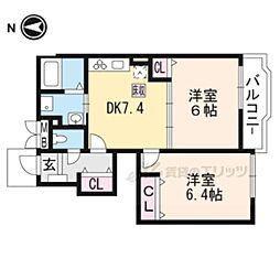ソレイユ 2DKの間取図画像