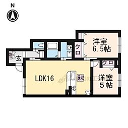Villaceプラッツ上高砂C 2LDKの間取図画像