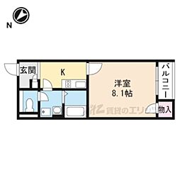 レオネクストセヴェル 1Kの間取図画像