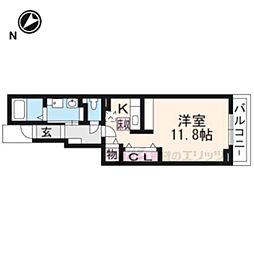 ラヴィエール ワンルームの間取図画像