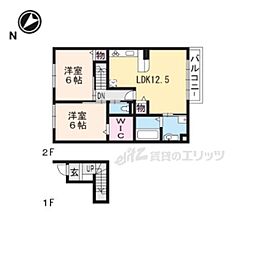 グランドュール 2LDKの間取図画像