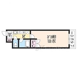 クレール平井 1Kの間取図画像