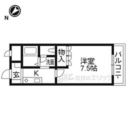 エストクレール 1Kの間取図画像