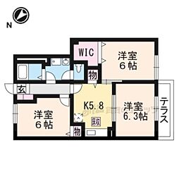 パルテール 3Kの間取図画像