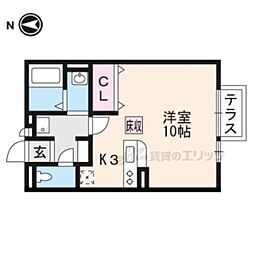 クローバー ワンルームの間取図画像