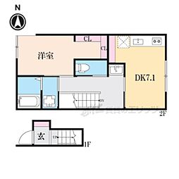 湖とそよ風のLuminous 1DKの間取図画像