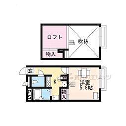 レオパレス愛 1Kの間取図画像