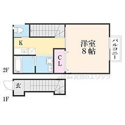 ブセナテラス1号館 1Kの間取図画像