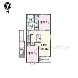 メゾンマツオII 2LDKの間取図画像