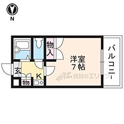 レオパレスシルバーレジデンス東草津 1Kの間取図画像