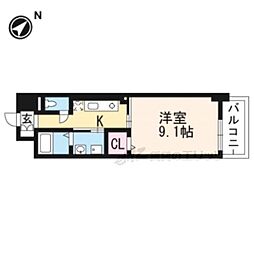 ヒラソル瀬田 1Kの間取図画像