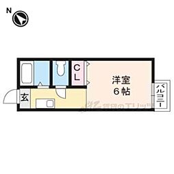 プラザエイト 2階ワンルームの間取り