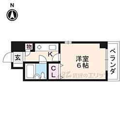 近江鉄道近江本線 水口駅 徒歩5分の賃貸マンション 3階1Kの間取り