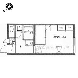 レオパレス南彦根II番館 2階1Kの間取り