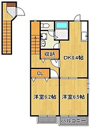 ソレアード本城A 2階
